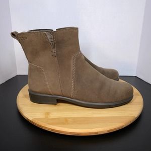 Ecco Touch 15 Ankle Boots Womens 39 Slip On Leather Suede Nubuck